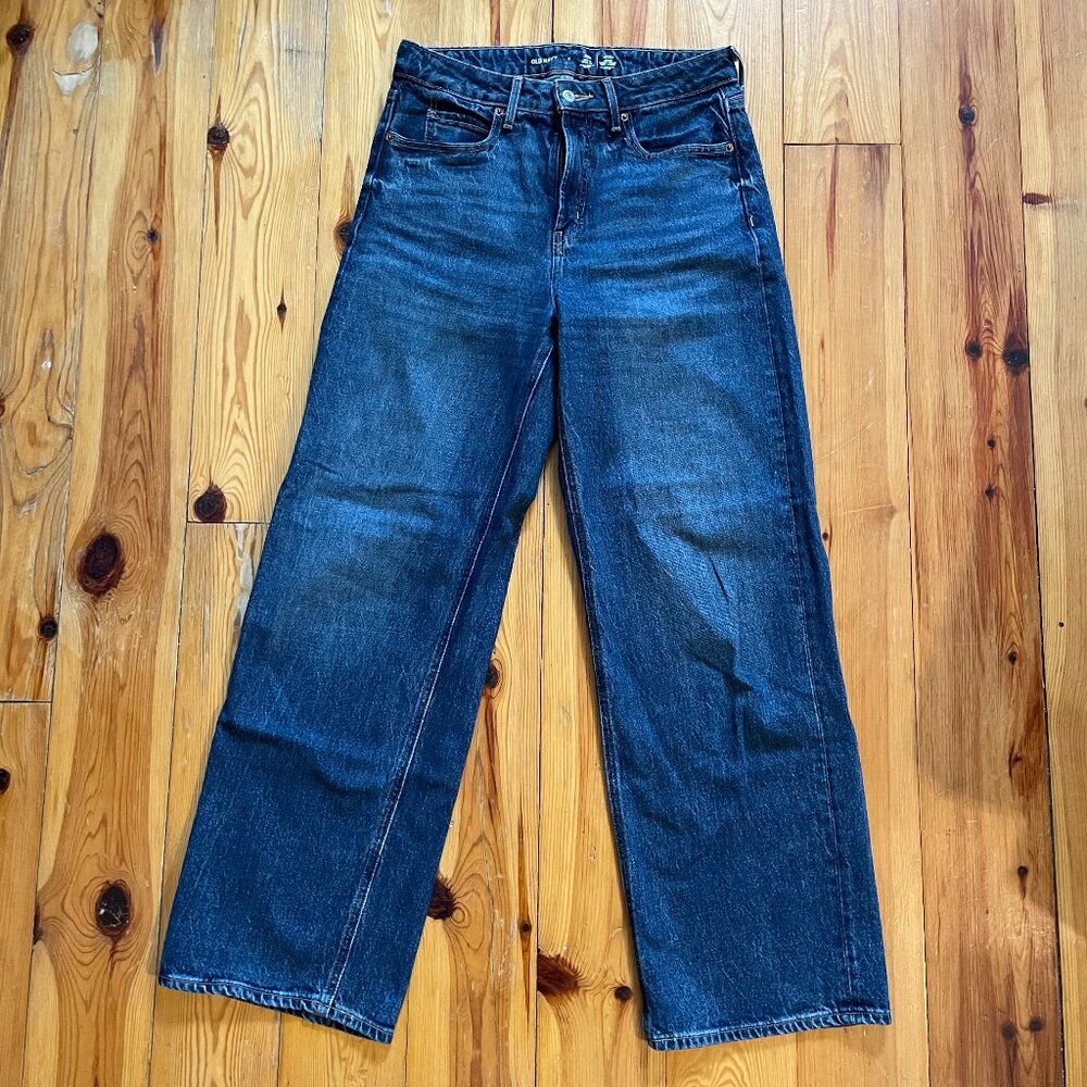 Old Navy Ski-Hi Wide Leg Jeans - Dark Wash - Women's size 6